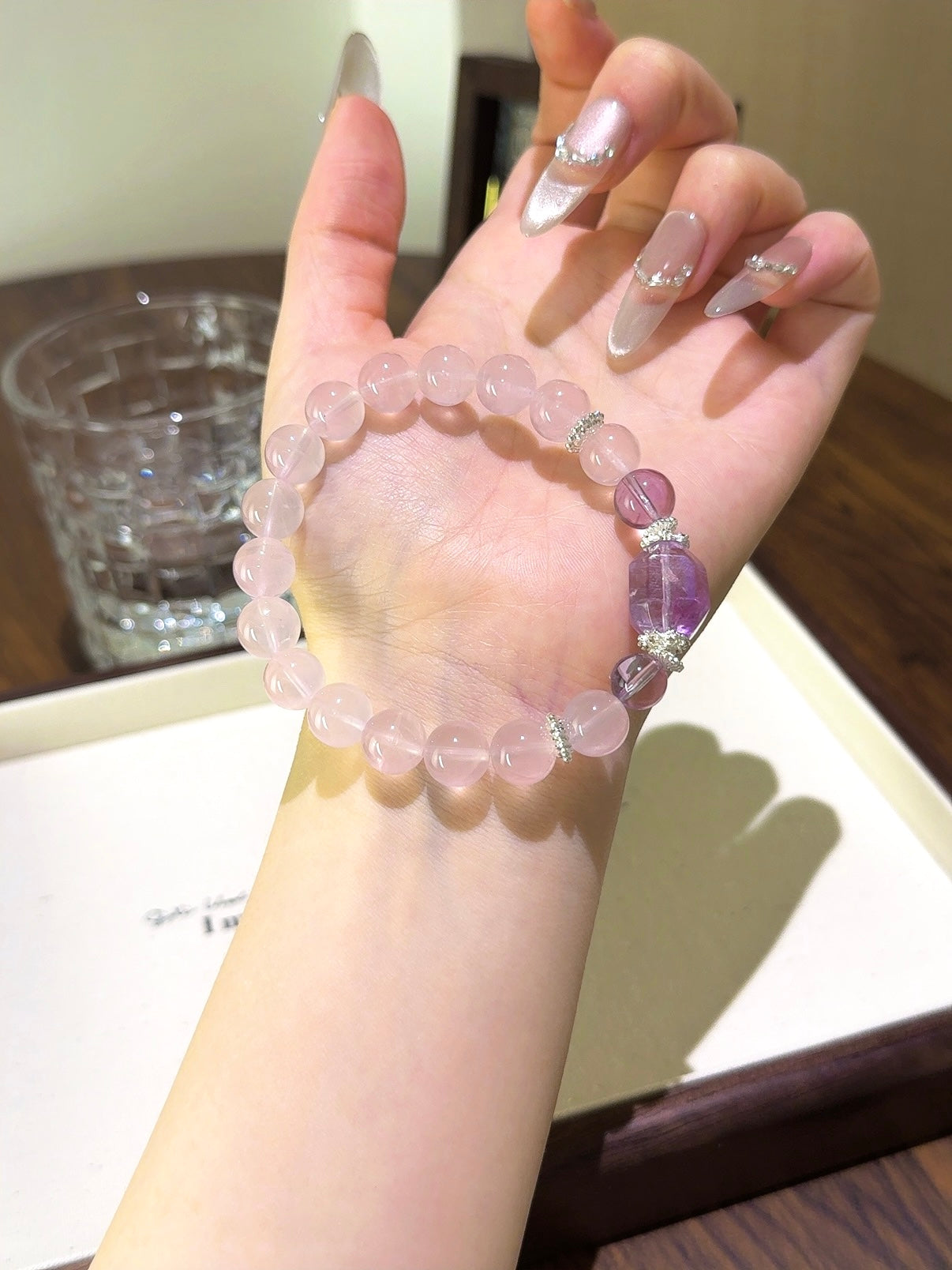 ▫️▪️ Pink crystal amethyst conformal bracelet